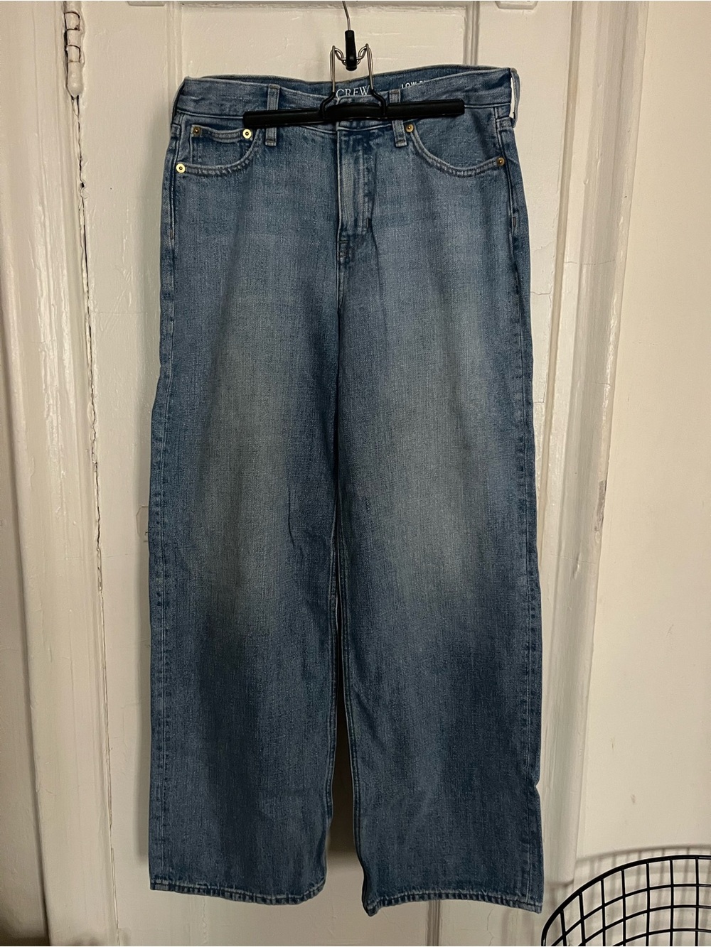 J. Crew Low-Rise Wide-Leg Jeans in Medium Blue Wash